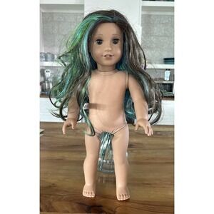 American Girl Doll Hazel‎ Eyes Truly Me # 89 Brown Hair W/ Highlights Green Blue